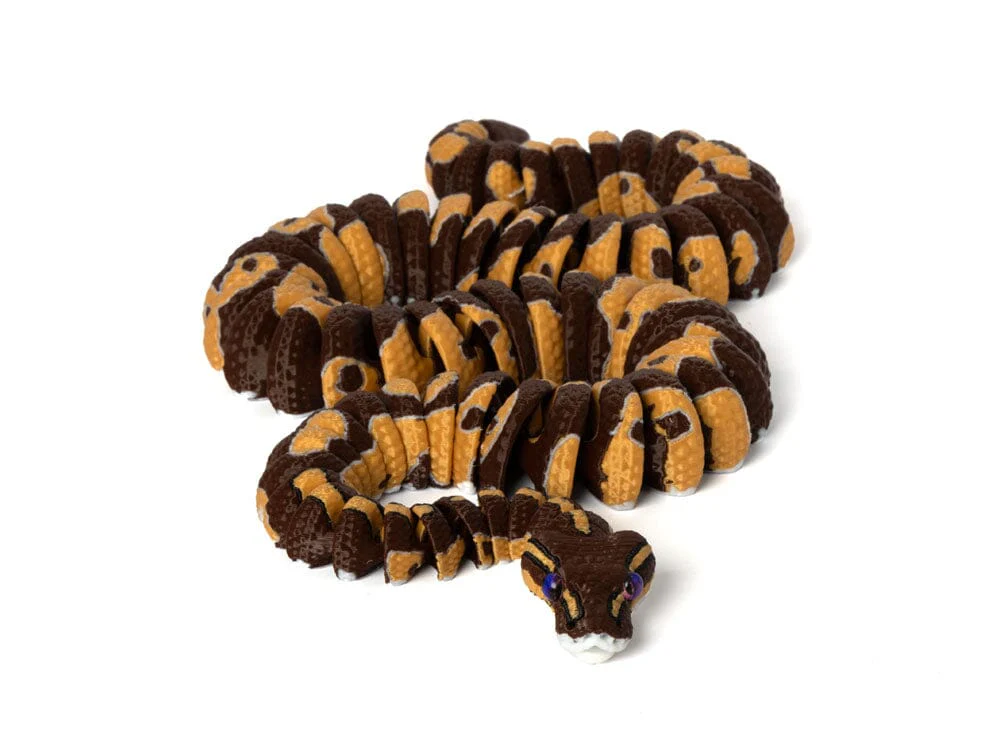 3D Printed Realistic Clown Ball Python - large