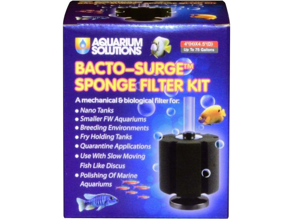 Aquarium Solutions Bacto-Surge Biological Action Sponge Filter Black, Large
