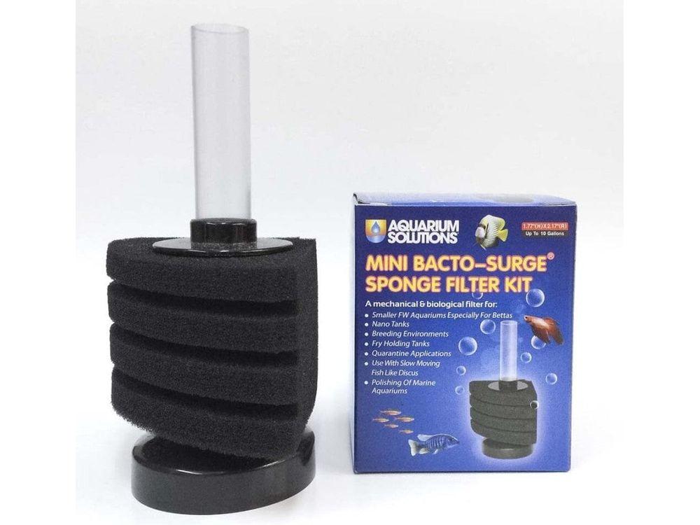 Aquarium Solutions Bacto-Surge Biological Action Sponge Filter Black, Mini