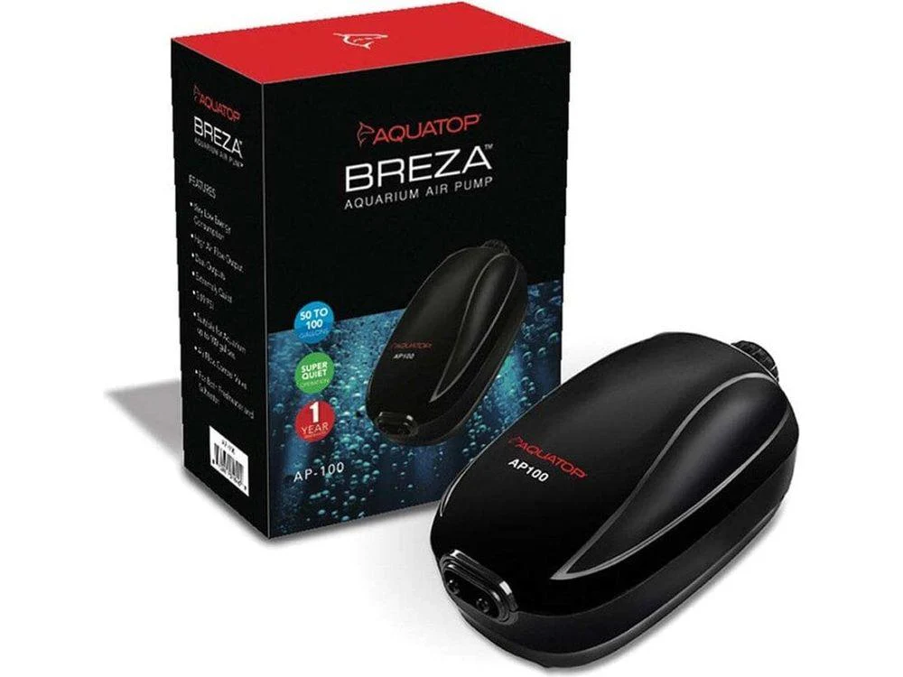Aquatop BREZA AP-100 Aquarium Air Pump with Flow control Knob 50-100gal Black 1ea