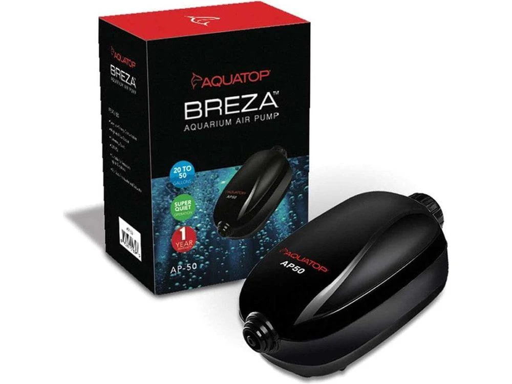 Aquatop BREZA AP-50 Aquarium Air Pump with Flow control Knob 20-50gal Black 1ea