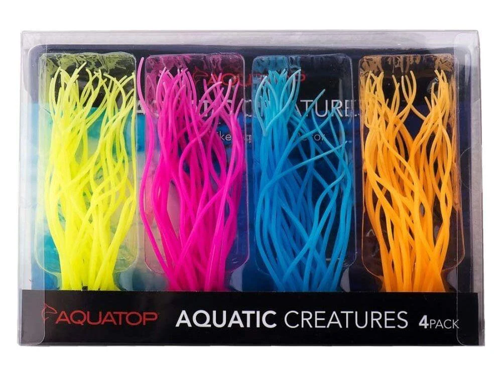 Aquatop Silicon Anemone Aquarium Plant Assorted 4 pk (ATP plnt sil sea anemone 4pk)