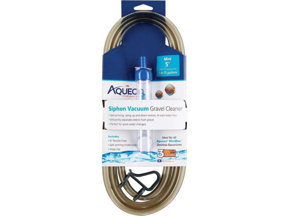 Aqueon Aquarium Siphon Vacuum Gravel Cleaner No Bulb, 1ea/Mini - 5 in