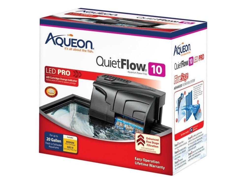 Aqueon QuietFlow LED PRO Aquarium Power Filter Size 10