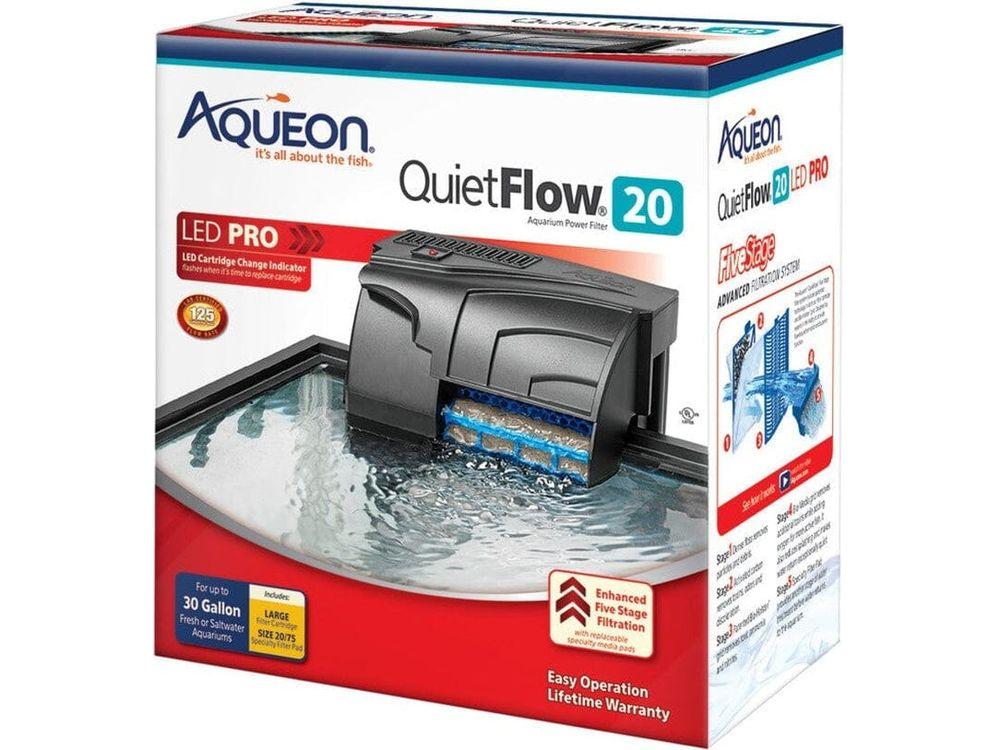 Aqueon QuietFlow LED PRO Aquarium Power Filter Size 20