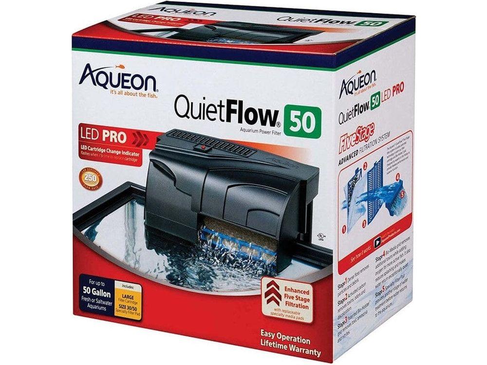 Aqueon QuietFlow LED PRO Aquarium Power Filter Size 50