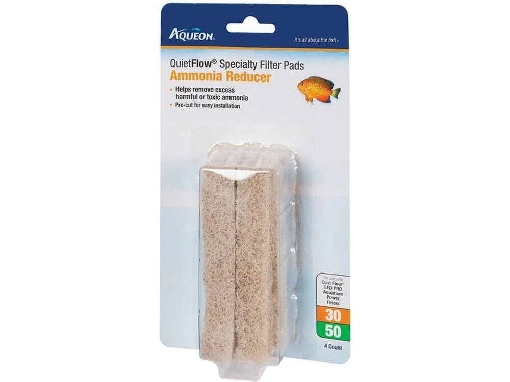Aqueon QuietFlow Specialty Filter Pads Ammonia Reducer 30/50 - 4pk