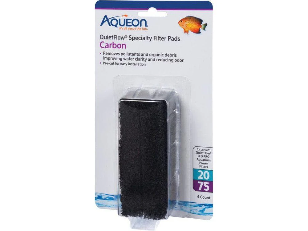 Aqueon QuietFlow Specialty Filter Pads Carbon 20/75