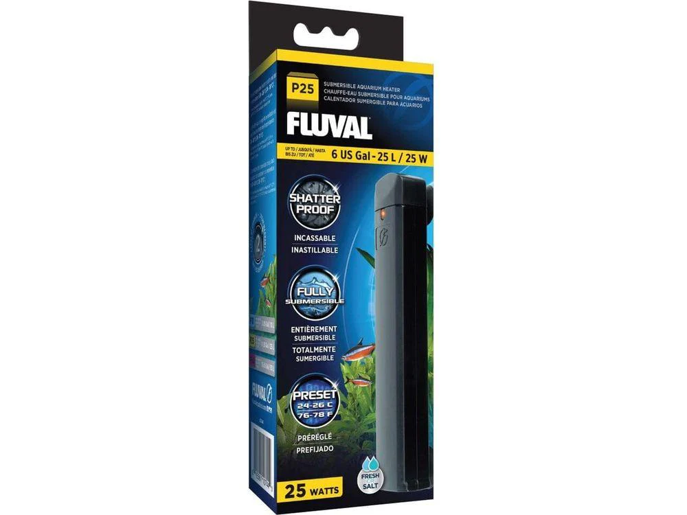 Fluval P25 Pre-Set Aquarium Heater, 6 gallon