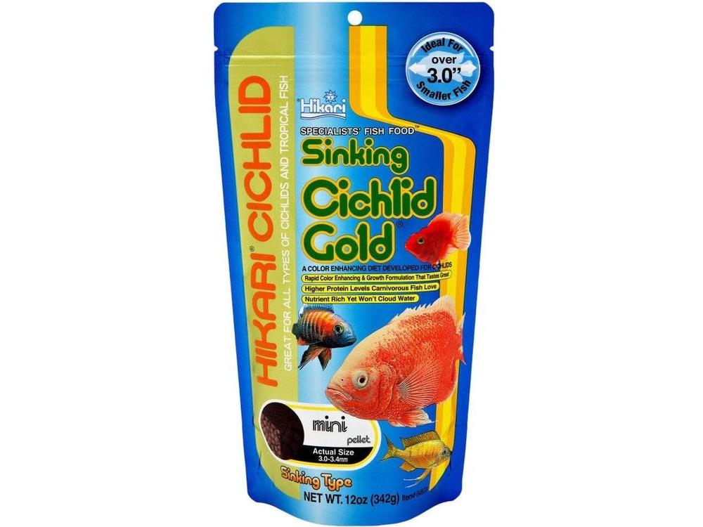 Hikari Cichlid Mini Gold Sinking Pellets Fish Food 12oz