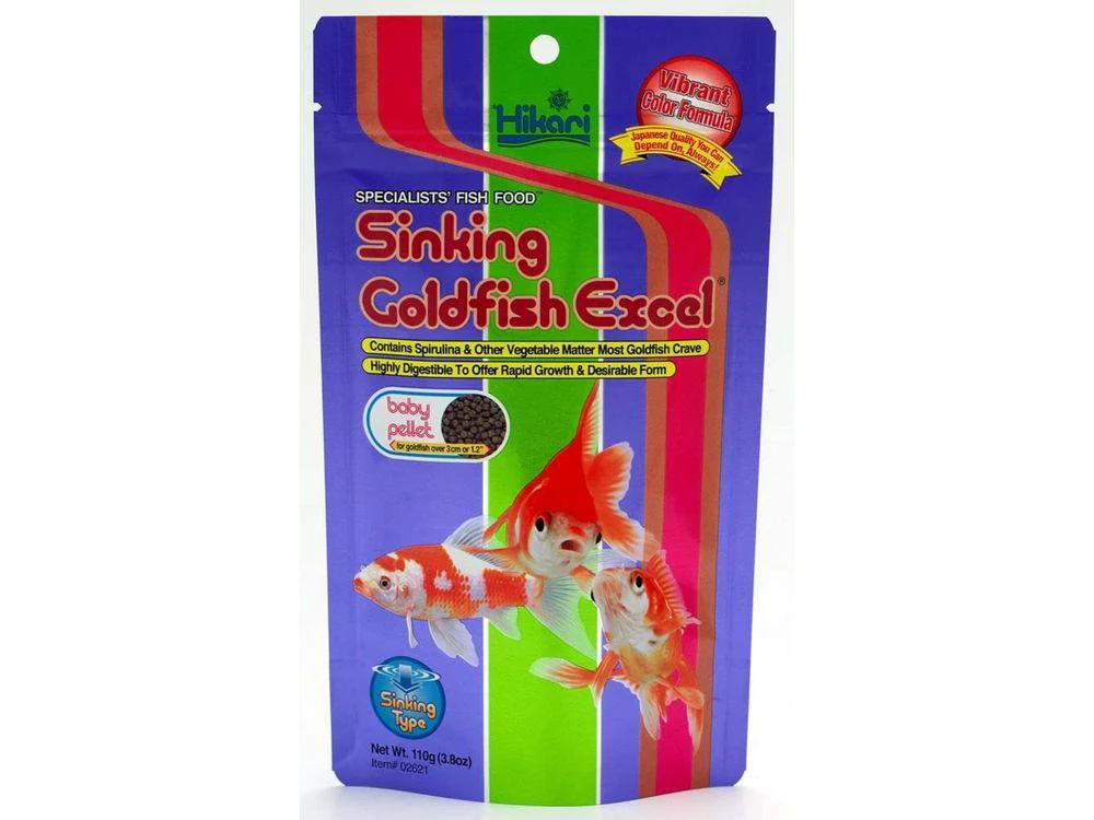 Hikari Sinking Goldfish Excel Pellets Fish Food 3.8 oz, Baby