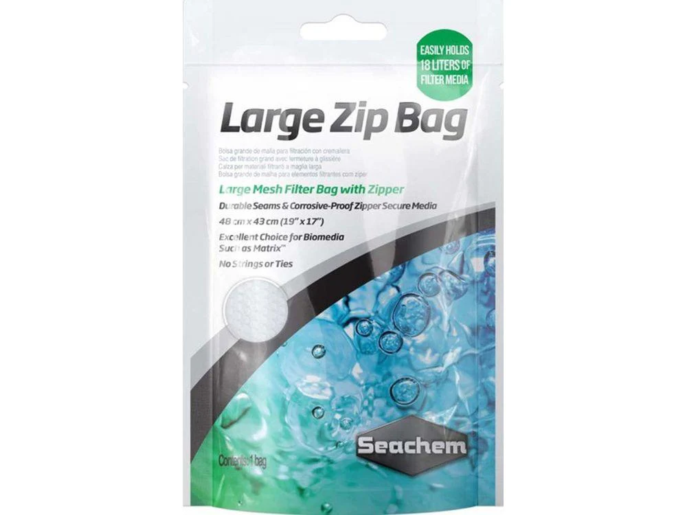 Seachem Laboratories Mesh Filter Bag with Zipper White 1ea/19 In X 17 in, Large-Mesh