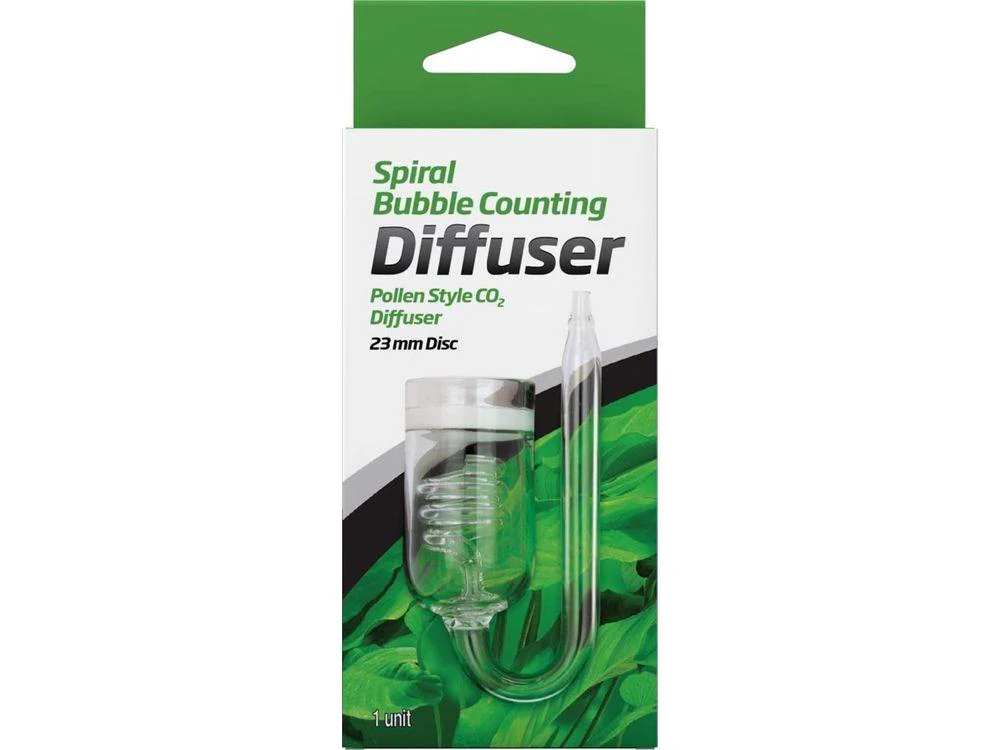Seachem Laboratories Pollen Style CO2 Spiral Bubble Counting Diffuser Clear, 1ea/30 mm