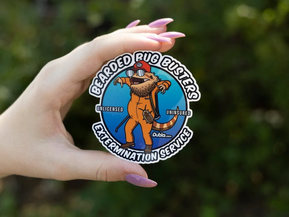 Bearded Bug Busters Sticker
