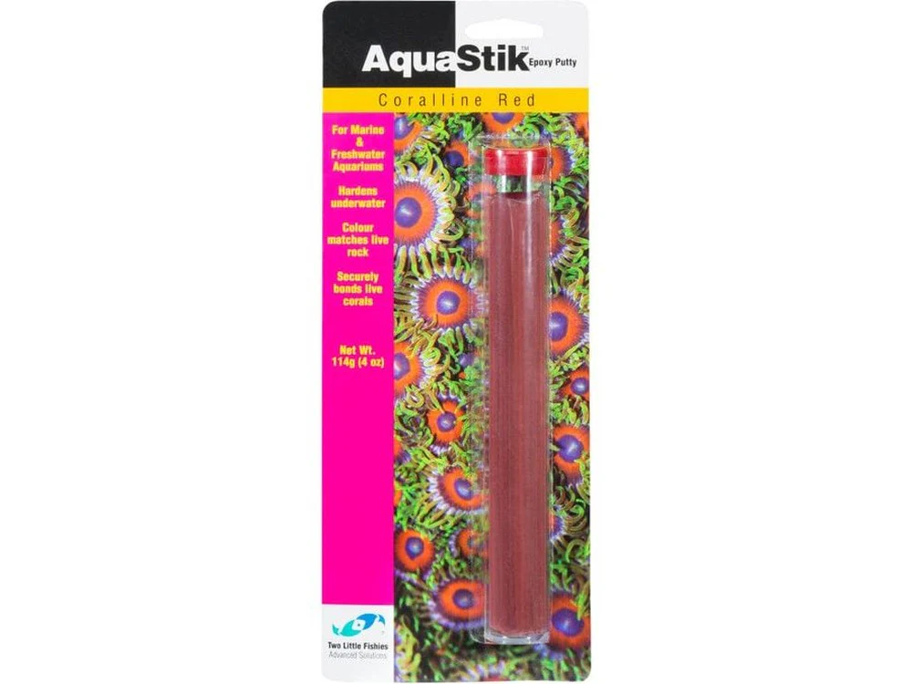 Two Little Fishies AquaStik Underwater Epoxy Putty Coralline Red, 1ea/4 oz