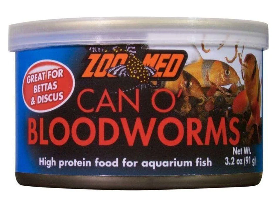 Zoo Med Can O' Bloodworms Freeze-Dried Fish Food 1ea/3.2 oz