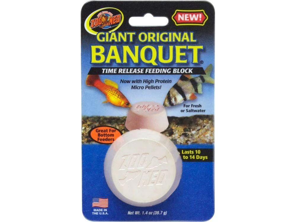 Zoo Med Original Banquet Fish Feeding Block 1ea/1.4 oz, Giant