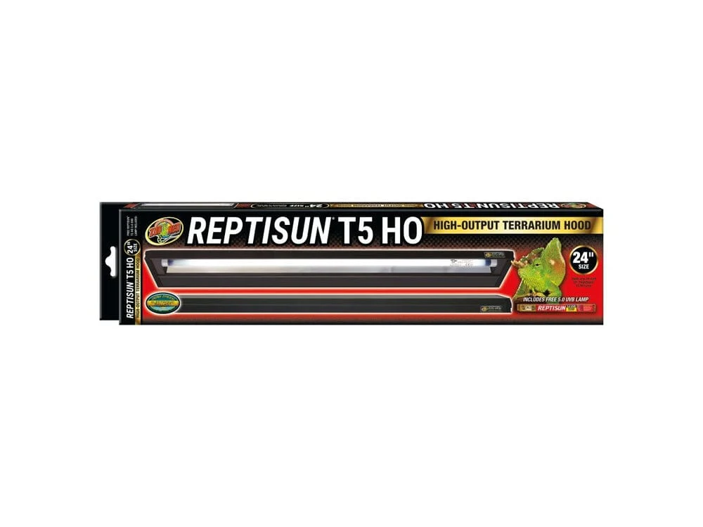 Zoo Med ReptiSun T5 HO Terrarium Hood w/ 5.0 Bulb 1ea/24 in